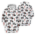 Golf Cart Girls Pattern Golf Polo Shirt, Ladies Golf Shirt, Women's Golf Apparel