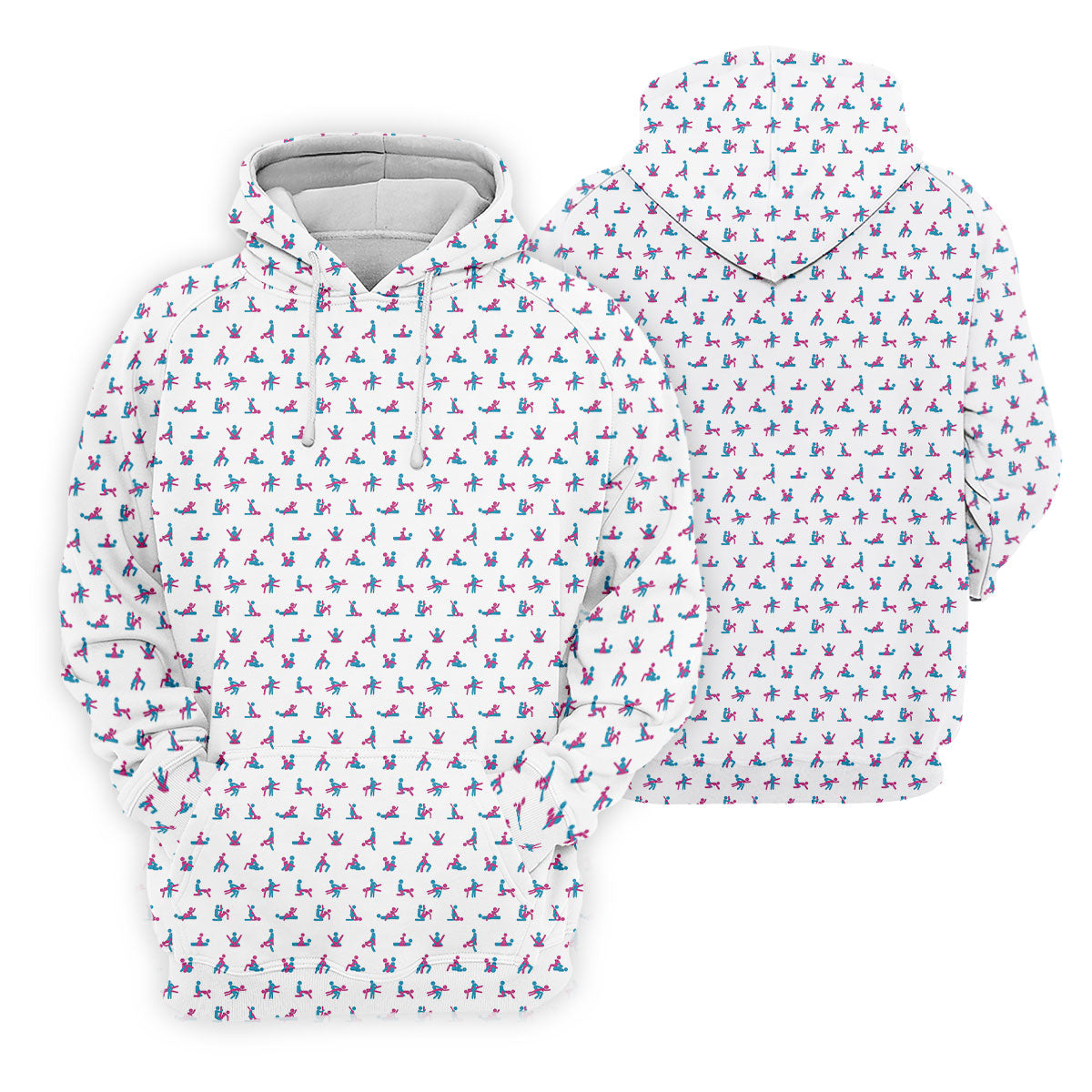 Blue And Pink Naughty Stick People White Golf Shirt, Polo Shirts For Men, Golf Gift For Men
