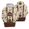 Oktoberfest Lederhosen Beer Pattern Golf Polo Shirt, Hawaiian Golf Shirt, Mens Golf Polo
