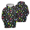 Neon Cocktail Party Pattern Design Hawaiian Golf Shirt, Golf Shirts For Men, Polo Shirts For Men