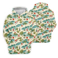 Christmas Santa Surfing Tropical Hawaiian Golf Shirt, Golf Shirts For Men, Printed Golf Shirts