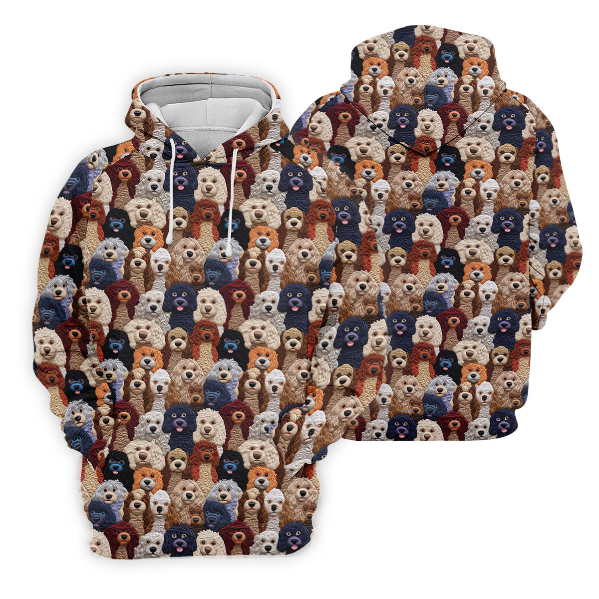 Cartoon Poodle Dog Men's Golf Polo Shirts, Gifts For Dog Lovers, Polo Shirts For Men