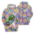 T-Rex Bunny Painted Easter Eggs Golf Shirts For Men, Men's Funny Golf Shirts, Polo Shirts For Men