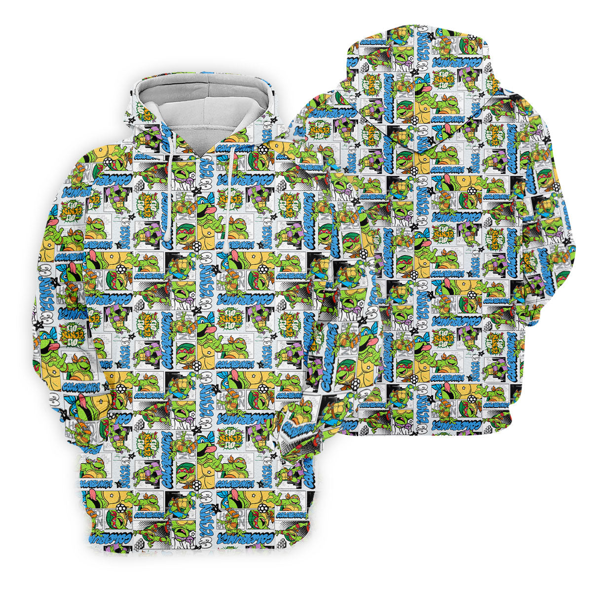 Funny Ninja Turtle Comic Hawaiian Golf Shirt, Mens Golf Polo, Golf Apparel For Men