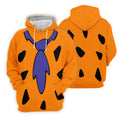Fred Flintstone Costume Orange Design Hawaiian Golf Shirt, Golf Shirts For Men, Polo Shirts For Men