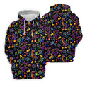 Neon Dinosaur Tropical Theme Hawaiian Golf Shirt, Polo Shirts For Men, Golfing Apparel