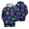 Neon Sea Turtle Ocean Pattern Hawaiian Golf Polo Shirt, Mens Golf Polo, Printed Golf Shirts