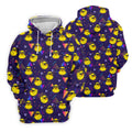 Funny Rubber Duck Retro Pattern Hawaiian Golf Shirt, Women's Golf Tops, Ladies Golf Shirts