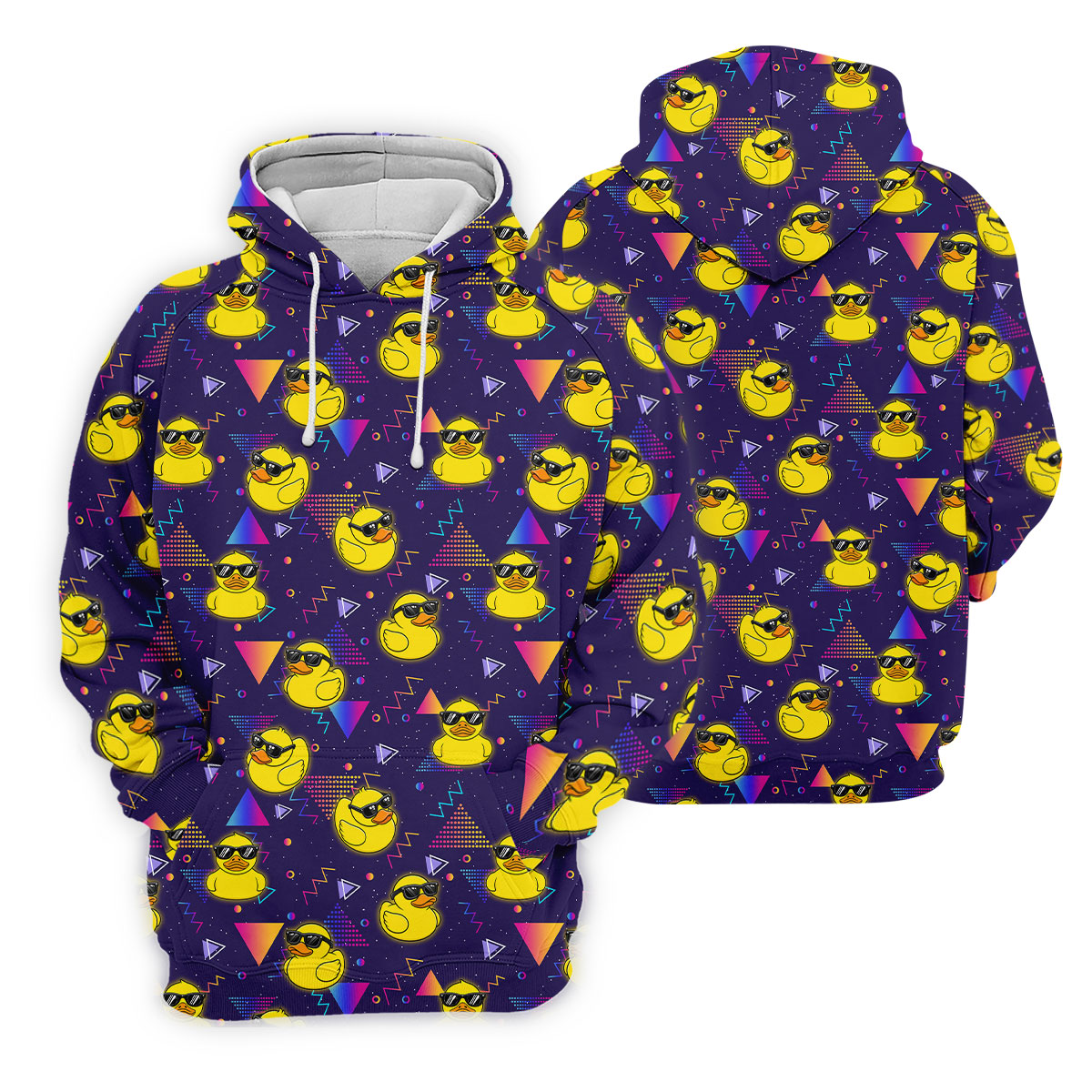 Funny Rubber Duck Retro Pattern Hawaiian Golf Shirt, Women's Golf Tops, Ladies Golf Shirts