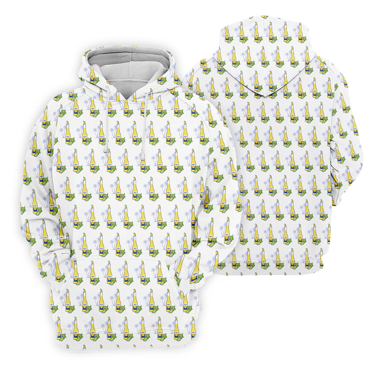 Beer And Lime Palm Tree Pattern Tropical Golf Shirt, Golf Shirts For Men, Polo Shirts For Men