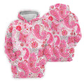 Pink Paisley Floral Pattern Golf Shirt, Golf Tops For Women, Hawaiian Golf Shirt, Women’s Golf Apparel