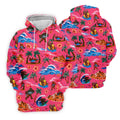 Pink Bigfoot Aloha Beach Vacation Golf Shirt, Mens Golf Polo, Printed Golf Shirts
