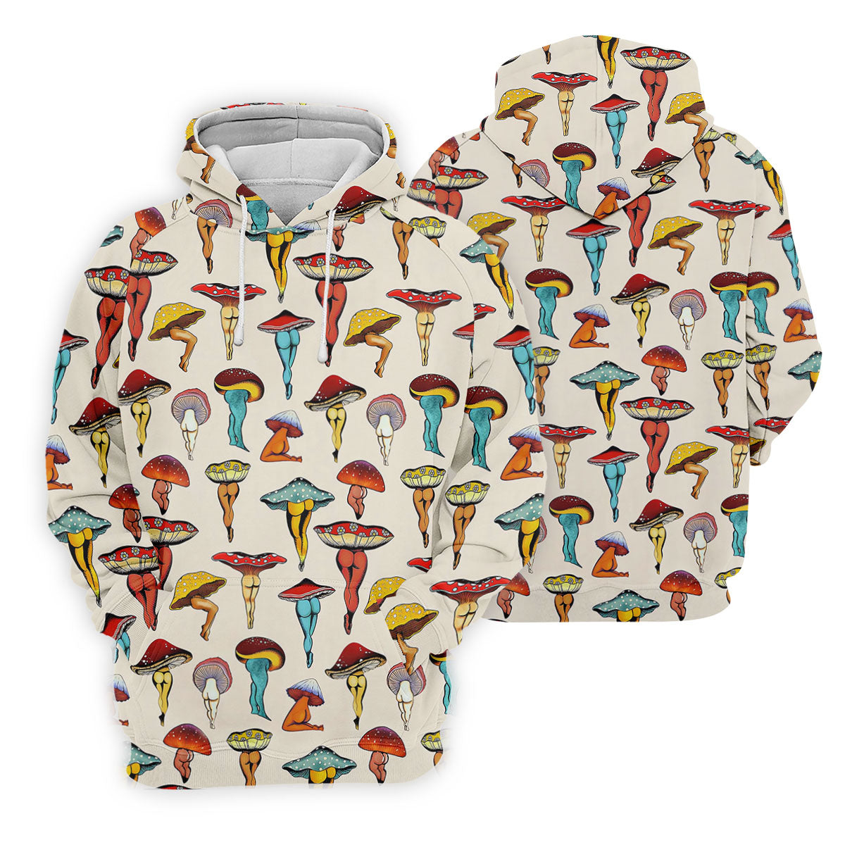 Funny Mushroom Legs Pattern Golf Polo Shirt, Printed Golf Shirts, Golf Polo Shirts For Men