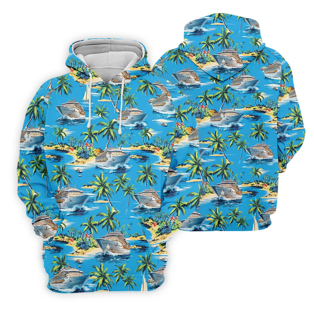 Tropical Cruise Vintage Hawaiian Golf Shirt, Women's Golf Tops, Ladies Golf Shirts