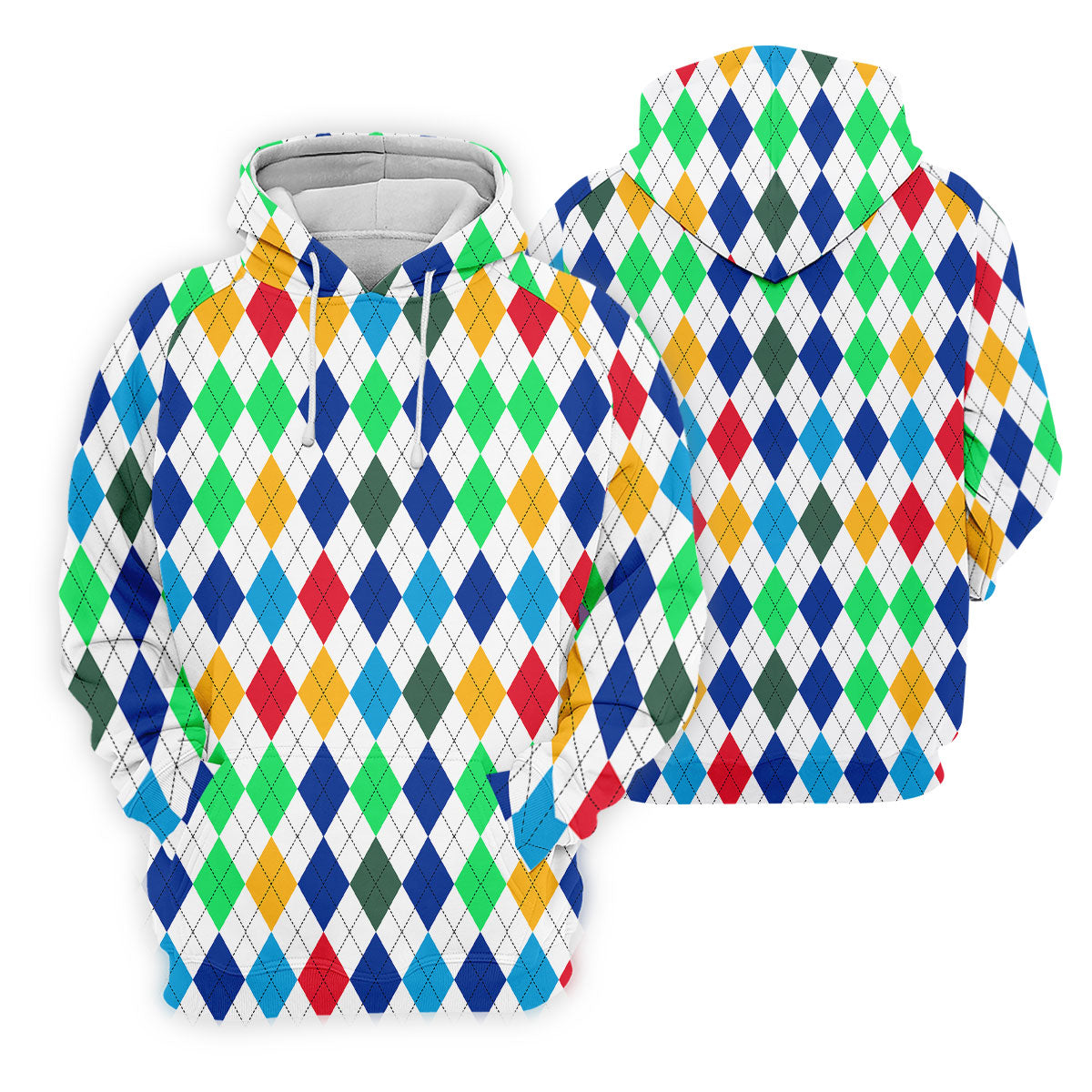 Colorful Argyle Golf Shirt, Classic Diamond Pattern Polo, Womens Golf Polo Shirt, Custom Ladies Golf Shirt