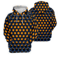 3D Effect Circular Pattern Orange Golf Shirt, Cool Golf Outfit, Women Golf Top, Ladies Golf Shirts