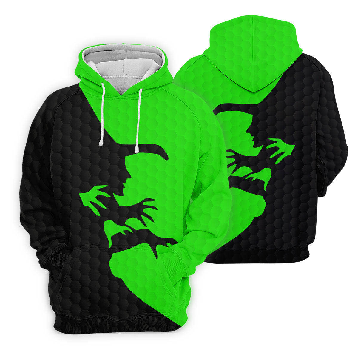 Green Witch Silhouette Halloween Golf Shirt, Halloween Shirt For Women, Women's Halloween Apparel