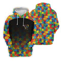 In A World Where You Can Be Anything Be Kind Autism Awareness Puzzle Pattern Black Fade Men's Golf Shirt