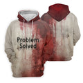 Bloody Problem Solved Men's Golf Shirts, Halloween Golf Shirt, Halloween Theme Shirts, Fun Golf Shirts For Mens