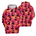 Tropical Cat Sunset Pattern Hawaiian Golf Polo, Golf Tops For Women, Golfing Apparel