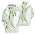 Geometric Line Wavy Line Green And White Women's Golf Tops, Ladies Golf Shirts, Women's Polo Shirt