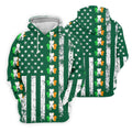 Irish Shamrock Vertical Stripes St Patrick's Day Golf Shirt, Women's Golf Shirts, Ladies Golf Polos