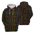 Rainbow Infinity Symbol Autism Awareness Colorful Handprint Golf Shirts For Men, Polo Shirts For Men