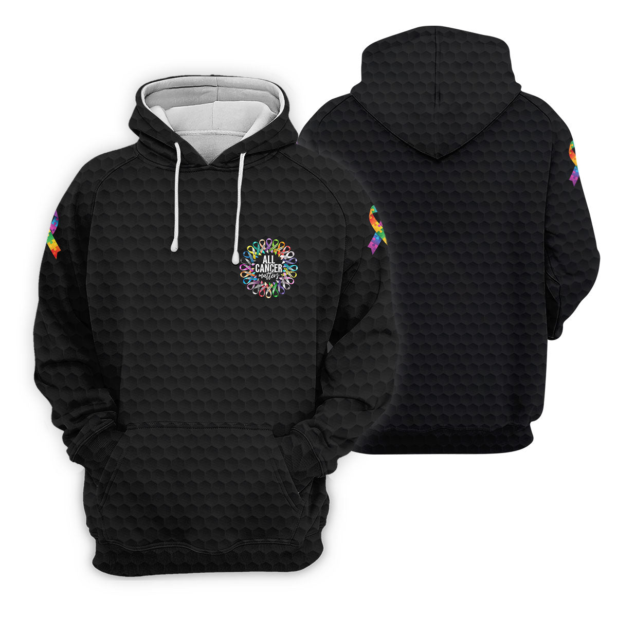 All Cancer Matters Multicolor Ribbon Golf Polo Shirt, Mens Golf Shirts, Polo Shirts For Men