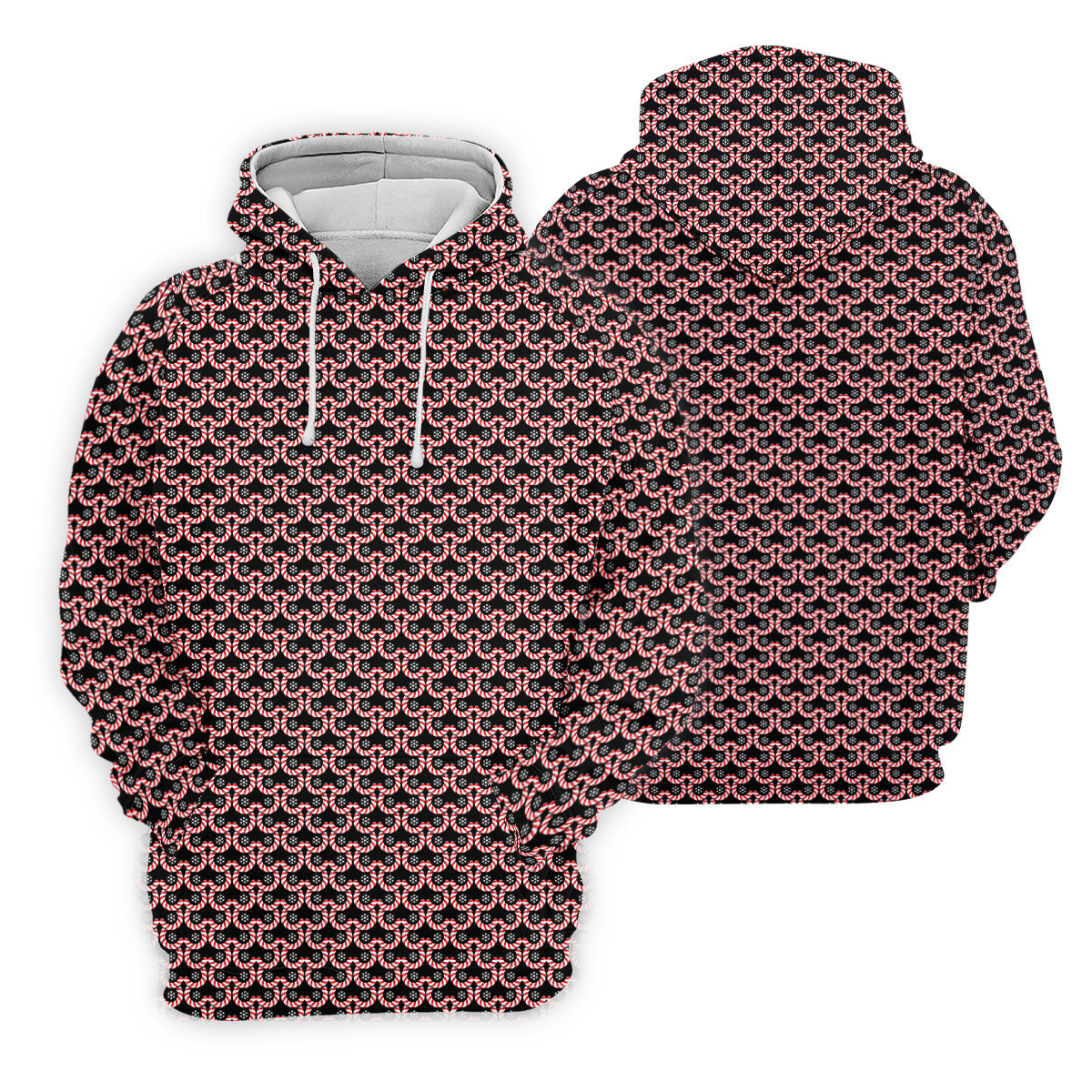 Christmas Snowflake Candy Cane Golf Shirt, Fun Golf Shirts For Men, Golfing Apparel, Golf Shirts For Men