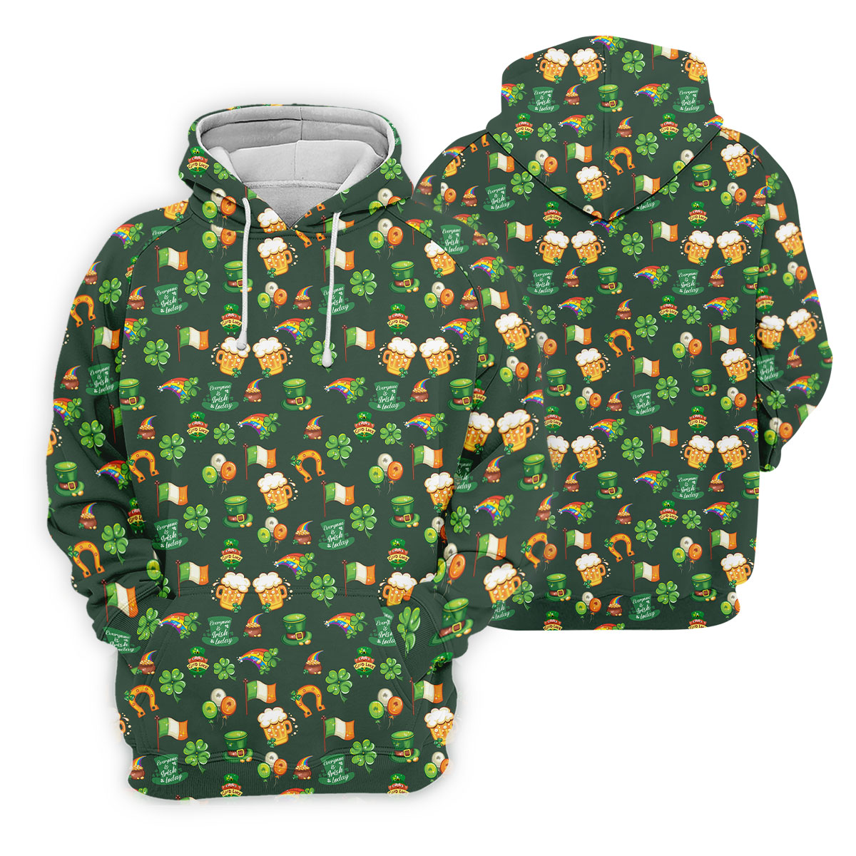 Everyone Is Irish Today Shamrock St Patrick's Day Dark Green Golf Shirt, Polo Shirts For Men, Golf Shirts For Men