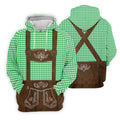 Women's Green Oktoberfest Lederhosen Illusion Sleeveless Golf Polo, Ladies Golf Top, Golf Polo For Women