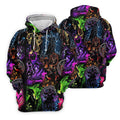 Neon Fantasy Villain Collage Halloween Polo Shirt, Men's Golf Shirt, Golf Apparel For Men