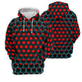 3D Effect Circular Pattern Red Golf Shirt, Cool Golf Outfit, Women Golf Top, Ladies Golf Shirts