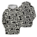 Minimalist Black Cat Maze Pattern Golf Polo Shirt, Men's Golf Shirt, Printed Golf Shirts