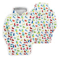 Colorful Bunny Funny Golf Shirt, Easter Bunny Pattern Golf Tops For Men, Golf Shirts For Men