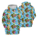 Hawaiian T Rex Surfboard Beach Hawaiian Golf Shirt, Golf Polo For Women, Printed Golf Shirt
