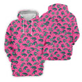 Alligator Pattern Golf Shirt, Pink Gator Print Men's Golf Polo, Polo Shirts For Men
