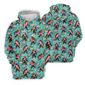 Aqua Blue Bigfoot Beach Party Hawaiian Golf Shirt, Women's Golf Tops, Ladies Golf Shirts