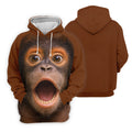 Funny Monkey Face Scream Print Hawaiian Golf Polo, Golf Tops For Women, Golfing Apparel
