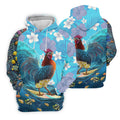 Tropical Floral Beach Scene with Ocean Surf Hawaiian Golf Polo, Golf Tops For Women, Golfing Apparel