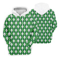 St Patrick's Day Shamrock Argyle Pattern Green And White Argyle Golf Shirt, Polo Shirts For Men, Golf Shirts For Men