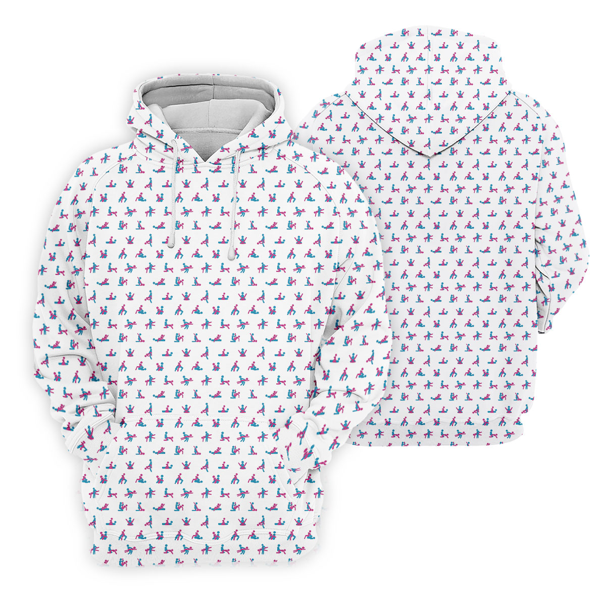 Blue And Pink Naughty Stick People White Golf Shirt, Ladies Golf Polos, Golf Gifts For Women