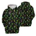 Mushroom And Skull Neon Pattern Hawaiian Golf Shirt, Men's Funny Golf Shirts
