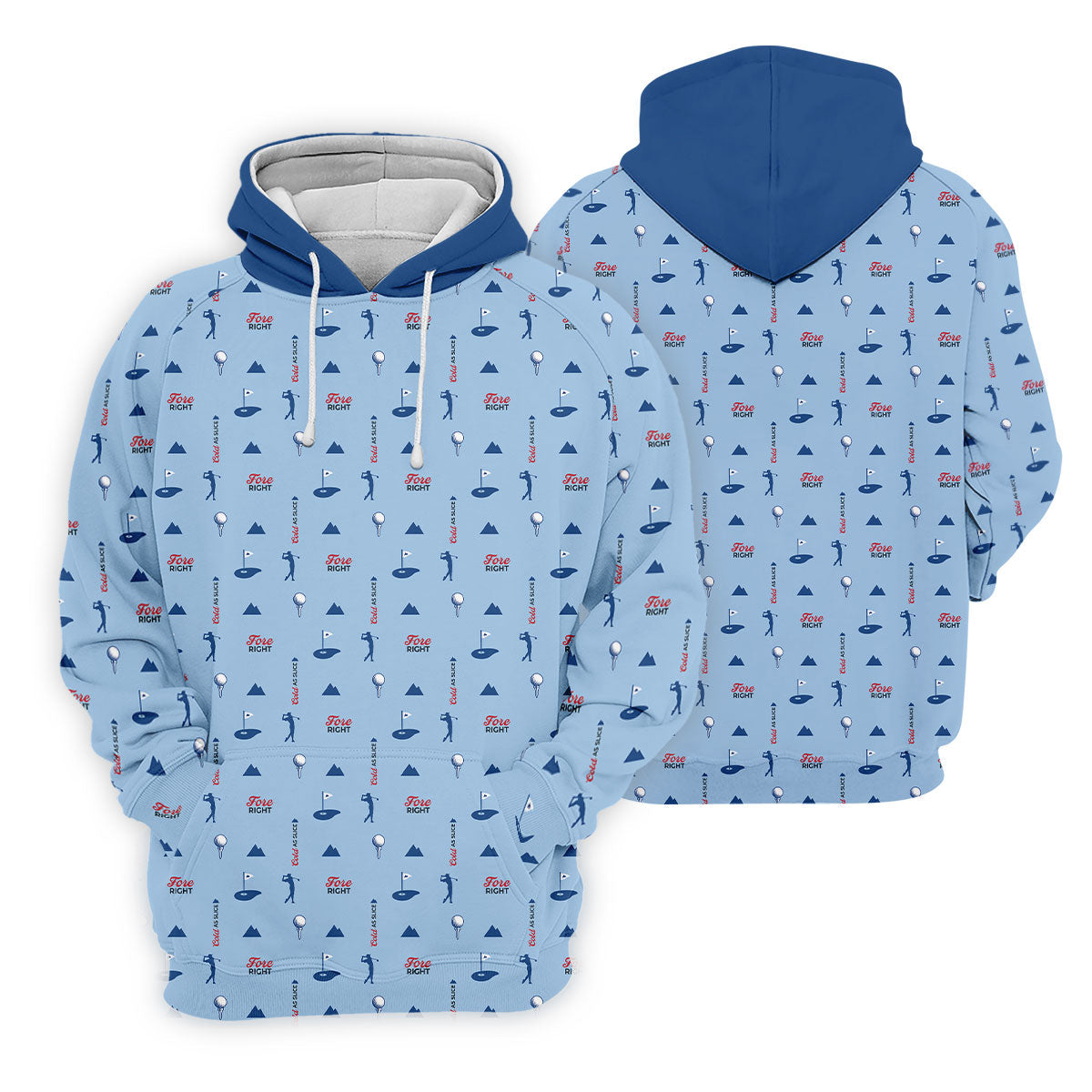Fore Right Cold As Slice Golf And Beer Golf Shirts For Men, Polo Shirts For Men, Golfing Apparel