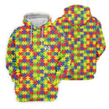 It's Okay To Be Different Autism Puzzle Golf Tops For Men, Autism Awareness Colors Golf Shirts For Men