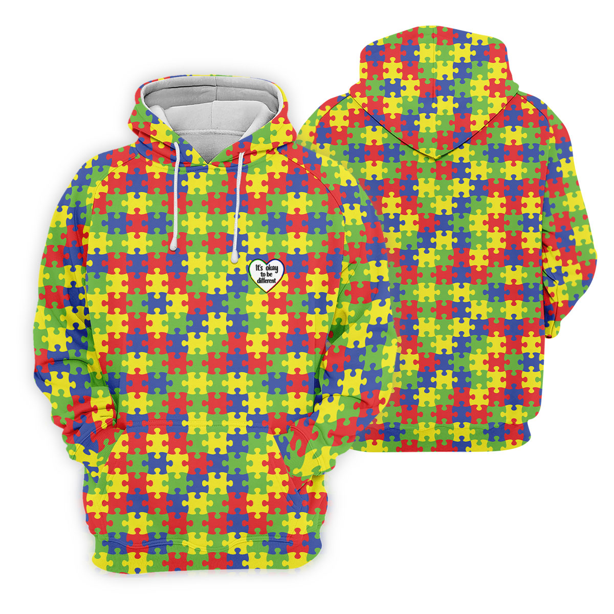 It's Okay To Be Different Autism Puzzle Golf Tops For Men, Autism Awareness Colors Golf Shirts For Men