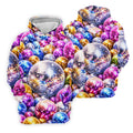 Colorful Disco Ball Party Pattern Polo Shirt, Womens Golf Tops, Golf Shirts For Women