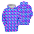 Purple Blue Gradient Checkered Pattern Golf Shirt, Ladies Golf Shirts, Women’s Golf Apparel, Printed Golf Shirt