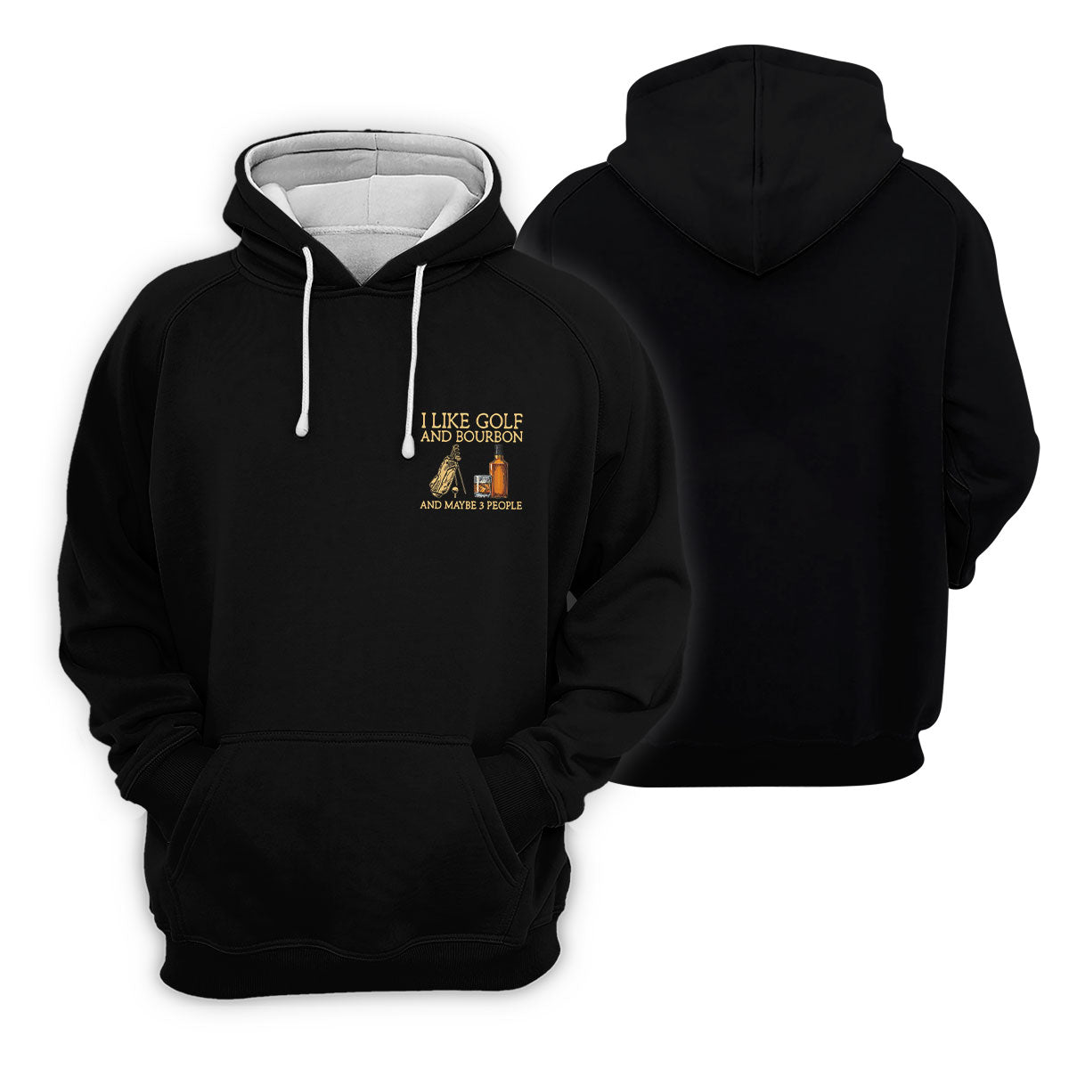 I Like Golf And Bourbon Black Golf Shirt, Golf And Whiskey Golf Shirts For Men, Men's Funny Golf Shirts