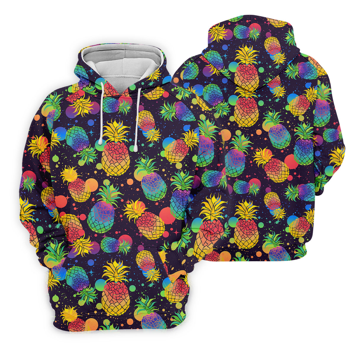 Colorful Pineapple Sleeveless Golf Shirt, Cute Golf Outfit, Women's Golf Shirt, Golf Polo For Women